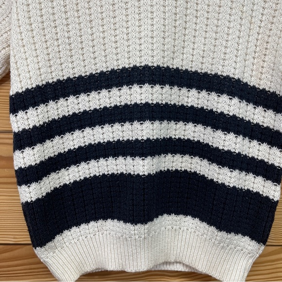 The Petite Concept by Devon Vtg Sweater Small White Blue Collared Nautical B80 - Picture 8 of 15